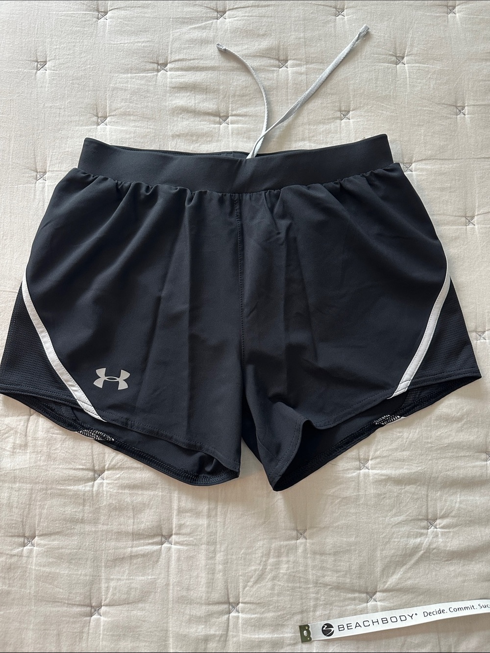 Under Armour Black Women's Athletic Running Shorts with gray Trim